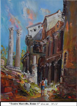 Teatro Marcello, Rome-1, Oil on Canvas